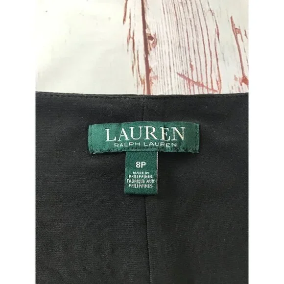 Lauren Ralph Lauren Black Ruched Side Dress Size 8 - Picture 5 of 7